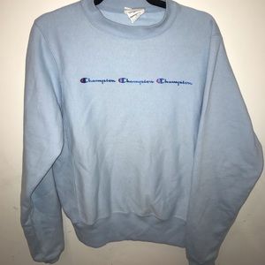 Light blue champion reverse weave hoodie